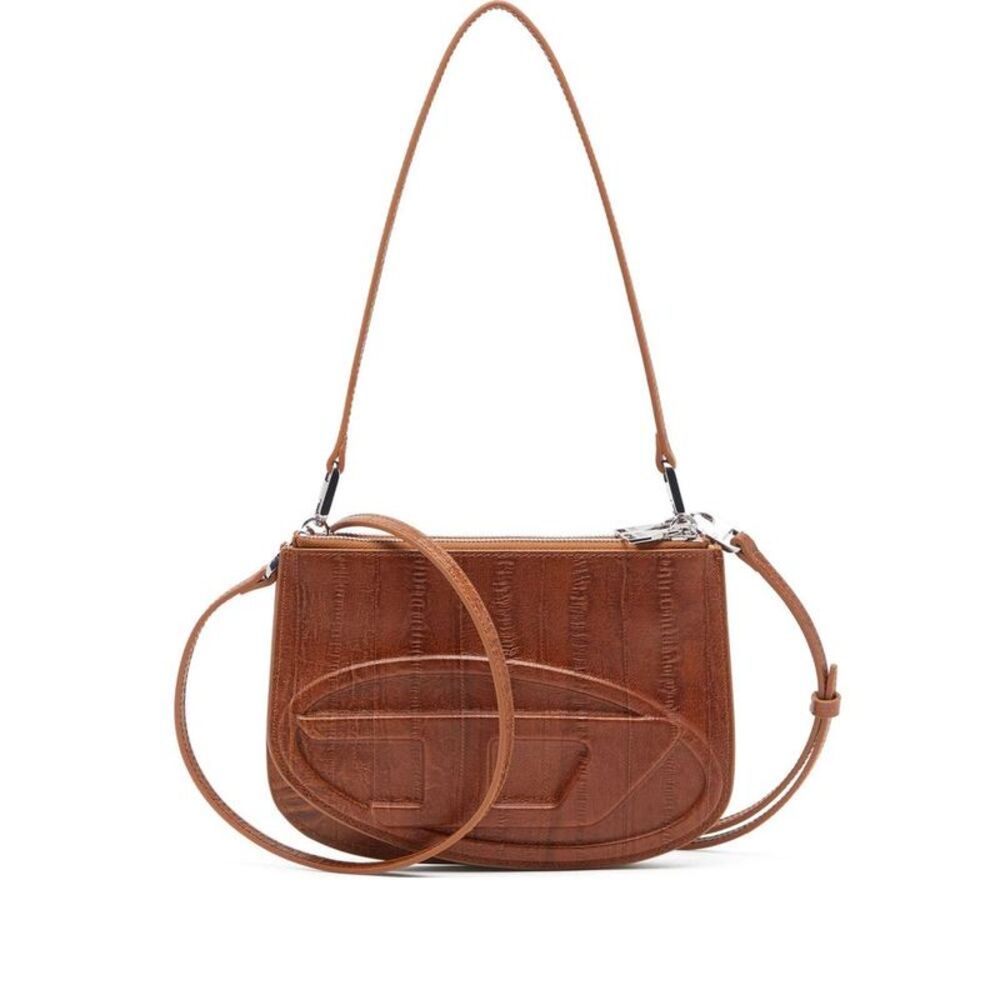 DIESEL Women's Embossed Logo Shoulder Bag Women BROWN Handbags